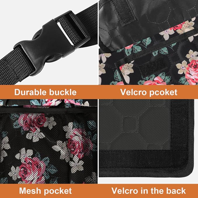 Car Trunk Organizer, Super Capacity Backseat Car Organizer for SUV/Truck/MPV(42"*18"), Hanging Car Storage Organizer with 8 Pocekts, Car Accessories for Women and Men- Floral