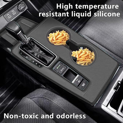 Temmis Center Console Silicone Organizer Wrap for Honda Civic 2022-2025, Full-Wrap Center Consel Electrostatic adsorption Cover for Honda Civic-Red