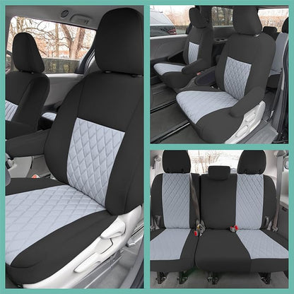 FH Group Custom Fit Car Seat Covers Specifically Made for 2011-2020 Toyota Sienna 7 Seater with Ultraflex Neoprene Water Resistant Automotive Seat Covers - Full Set Gray