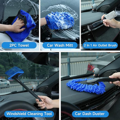 36Pcs Car Detailing Kit, Car Detailing Brush Set, Car Cleaning Kit, Auto Detailing Tools for Interior Exterior Wheels, Professional Car Wash Accessories with Windshield Cleaning Tool and Storage Box