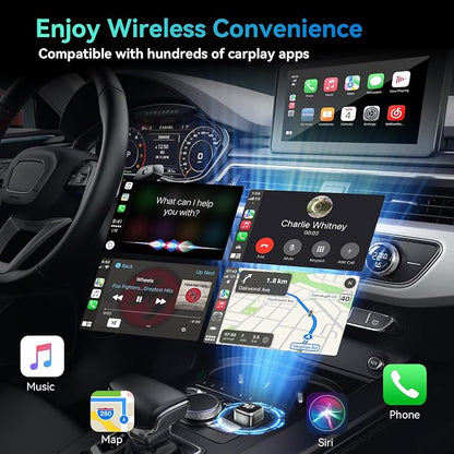 2026 Wireless CarPlay Adapter for iPhone & Android, Convert Wired Car Play to Wireless, 2 in 1 Plug and Play Mini CarPlay Adapter for 2016+ Cars, Zero Latency with USB-A USB-C Port