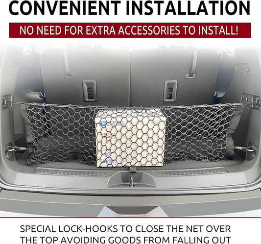 Envelope Style Trunk Mesh Cargo Net for GMC Acadia Buick Enclave Chevy Traverse 2010-2025, Automotive Exterior Accessories - Premium Car Storage Organizers, Cargo Bed Net For Pickup Truck
