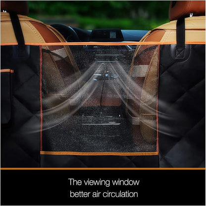 Luxury Dog Car Seat Cover for Back Seat Breathable Mesh Window Dog Hammock for Car 4-Layer Heavy Duty Waterproof Pet Seat Protector Scratch-Proof Car Seat Cover Perfect for Family Road Trips