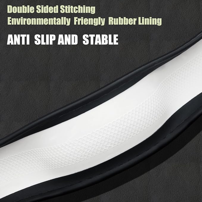 Steering Wheel Cover 15.25-16 inch, Non-Slip Car Wheel Protector for F-150 Tundra Range Rover, Non-Folding Packaging, Microfiber Leather, Black
