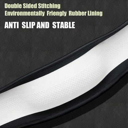 Steering Wheel Cover 15.25-16 inch, Non-Slip Car Wheel Protector for F-150 Tundra Range Rover, Non-Folding Packaging, Microfiber Leather, Black