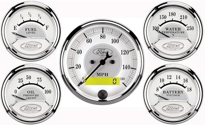 Auto Meter 880087 Ford Racing Series 5 Gauge Set Kit Box Red, 2 1/16" and 3 3/8"