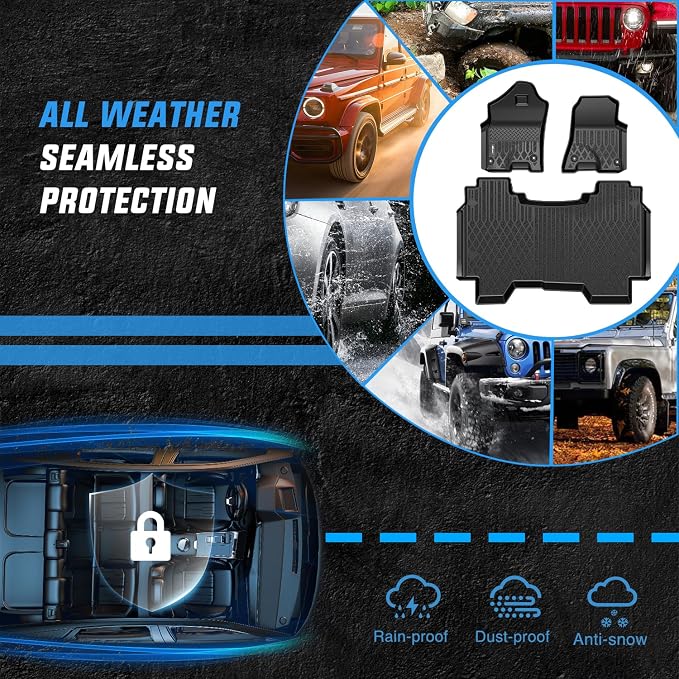Nilight TPE Floor Mats for Dodge Ram 1500 Crew Cab New Body (Not Classic) 2019 2020 2021 2022 2023 2024 All Weather Custom Fit Heavy Duty Floor Liners