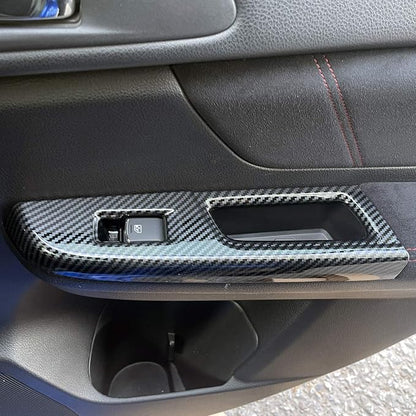 HIGH FLYING Carbon Fiber Grain Car Interior Accessories Window Switch Regular Cover Trim Kit ABS 4pcs LHD ONLY for Subaru WRX STI 2017 (Only Fit Year of 2017)