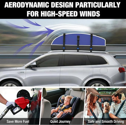 WORKPRO 21 Cubic Feet Rooftop Cargo Carrier Roof Bag, Waterproof Roof Rack Cargo Carrier for Vehicles with/Without Rack, Heavy Duty 840D PVC, Includes Anti-Slip Mat, 6 Door Hooks and Storage Bag
