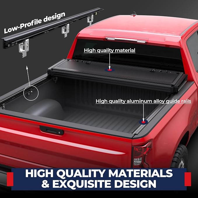 MOSTPLUS Truck Bed Tonneau Cover Compatible for Chevy Colorado 2015-2025/Compatible for GMC Canyon 2015-2025 (4-Fold Hard 5'' FT 60 inch Low Profile Bed Cover)