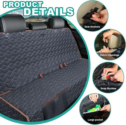 Meginc Bench Seat Covers for Trucks,Dog Car Seat Covers for Ford f150/Ram1500/Nissan Frontier/Toyota Tacoma/GMC Canyon,Nonslip Truck Seat Cover for Dogs (Brown)