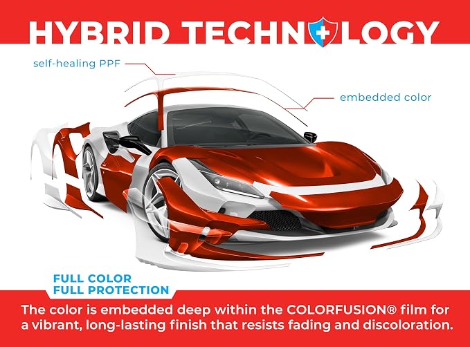 ColorFusion PPF by VViViD, Gloss Evil Red Dry Apply PPF Vinyl Car Wrap Roll 10ft x 5ft