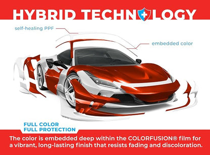 ColorFusion PPF by VViViD, Gloss Evil Red Dry Apply PPF Vinyl Car Wrap Roll 10ft x 5ft