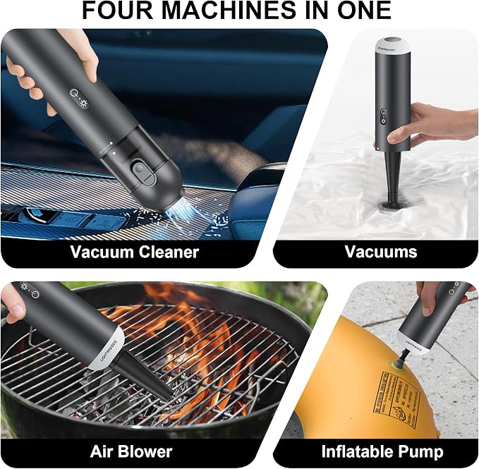 Cordless Handheld Car Vacuum Cleaner - 15000PA Portable Vacuum with LED Light & HEPA Filter, Blow & Suction 2 in 1 Small Hand Held Cleaner for Car Detailing, Pet Hair, Home, Office