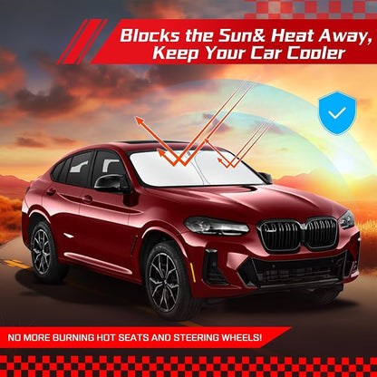 ARISMOTOR Windshield Sun Shade for BMW X4 2019-2025, Custom Fit Foldable Front Window Sunshade Sun Visor Protector, Block UV Rays Keep Your Car Cooler