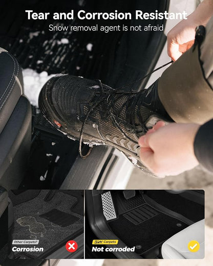 3W Tesla Model 3 2024 2025 2026 Floor Mats, Full Set with Metal Pedal & Carpets, Cargo Liner, Highland All Weather, Custom Fit Rear Trunk Mat, Black, Model 3 Accessories