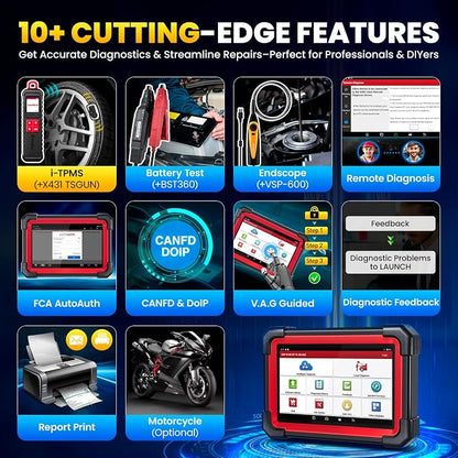 LAUNCH X431 CRP919EBT OBD2 Scanner, Advanced Wireless Bluetooth Bidirectional Scan Tool, ECU Code, CANFD/DOIP, FCA AutoAuth, 35+ Resets, VAG Guided, All Systems for All Vehicles, Upgraded of CRP919E