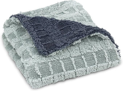 LIVOS 1000GSM Car Drying Towel, 18" x 24" Dual Sided Microfiber Towels for Cars, Ultra Absorbent Lint & Scratch-Free, Edgeless Twisted-Loop, Premium Wash Towel, Check Silver&Grey