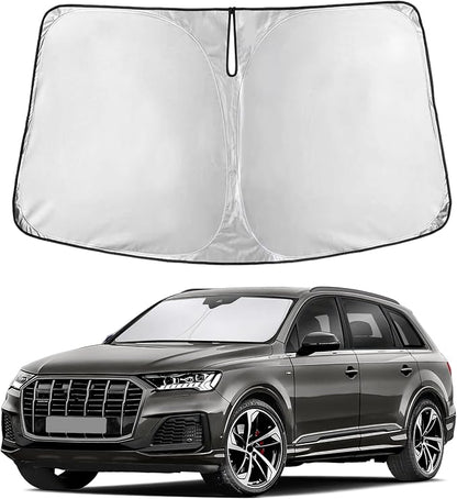 EcoNour Windshield Sunshade Compatible for Audi Q7 2016-2024 2025 2026, Sun Visor for Front Windshield & Window Sun Shade Cover, UV Heat Blocker & Protector, Car Accessories
