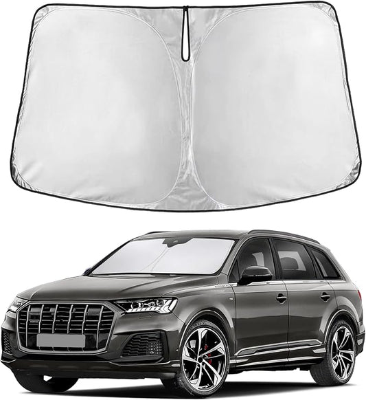 EcoNour Windshield Sunshade Compatible for Audi Q7 2016-2024 2025 2026, Sun Visor for Front Windshield & Window Sun Shade Cover, UV Heat Blocker & Protector, Car Accessories