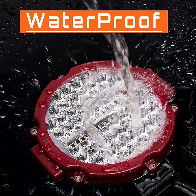 Offroad Lights, 7 Inch Round Off Road Light Pods 210W 10000lm LED Offroad Driving Auxiliary Lighting 12V 24V for Trucks ATV SXS RZR UTV Golf Cart 4x4 Car Jeep Off-Roading Waterproof, 2 Pack
