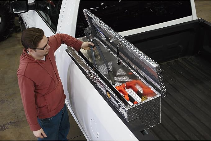 Northern Tool Side-Mount Truck Tool Box - Aluminum, Diamond Plate, Pull Handle Latch, 48in. x 11.5in. x 11in. Model Number 36012757