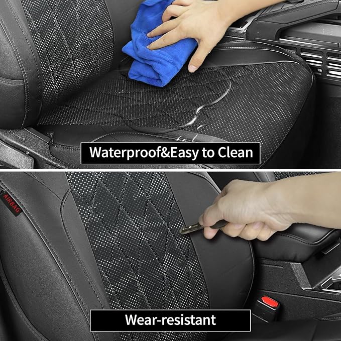 EKR Tacoma Seat Covers Custom Fit for Toyota Tacoma (Only for Hybrid) 2024 2025 2026 Double cab TRD Sport/TRD Off-Road/Limited/Trailhunter-Truck Seat Cover Full Set,Faux Leather(Black/Gray Camo A63)