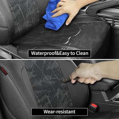 EKR Tacoma Seat Covers Custom Fit for Toyota Tacoma (Only for Hybrid) 2024 2025 2026 Double cab TRD Sport/TRD Off-Road/Limited/Trailhunter-Truck Seat Cover Full Set,Faux Leather(Black/Gray Camo A63)