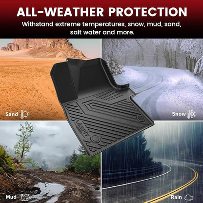 LASFIT Floor Mats & Cargo Mat Fits for KIA EV6 2024 2023 2022(Not for Manual 1st Row), All Weather TPE Custom Fit Floor Liners for 1st and 2nd Row Car Mats & Trunk Liner for Kia EV6 Accessories, Black