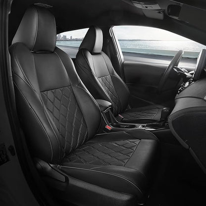 FREESOO for Toyota Corolla Seat Covers 2020-2026 SE/SE Apex Nightshade & 2023-2025 XSE & 2025 FX, Custom Car Seat Covers, Leather Car Seat Cover, Waterproof Seat Covers for Cars, Black Full Set