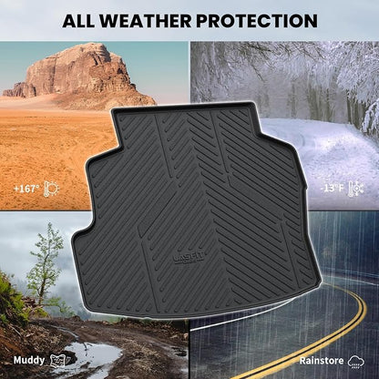 LASFIT Cargo Mat for 2009-2010 Toyota Corolla, All Weather TPE Custom Fit Trunk Mat Trunk Liner for Toyota Accessories, Waterproof, Easy to Clean, Black