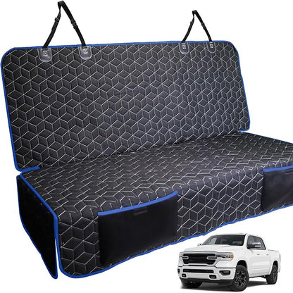 Meginc Back Seat Cover for Dogs, Washable Bench Seat Covers for Trucks,Dog Car Seat Covers for Ford f150/Ram1500/Nissan Frontier/Toyota Tacoma/GMC Canyon/Silverado (Blue)