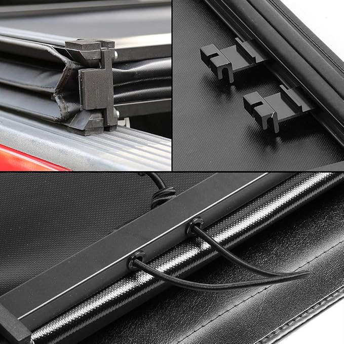 DNA Motoring Truck Bed Soft Tri-Fold Adjustable Tonneau Cover Compatible with 95-04 Tacoma 6Ft Styleside Bed, TTC-TRISOFT-051