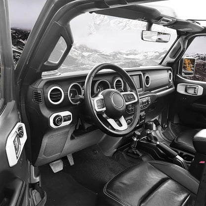 for Wrangler JL Interior Trim Kit White Dashboard for Jeep Wrangler JL JLU Gladiator JT 2018-2023 White Interior Accessories 21pcs