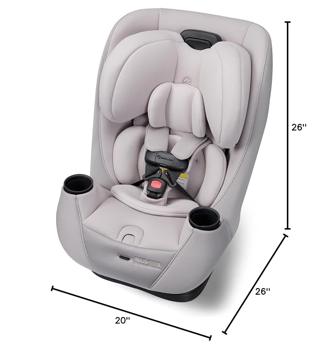 Maxi-Cosi Pria Max 3-in-1 Convertible Car Seat, Infant to Toddler Car Seat, ClipQuick Magnetic Chest Clip, Quick-Install Latch, Machine-Washable Cover, 5-100 lbs, Oyster Shell