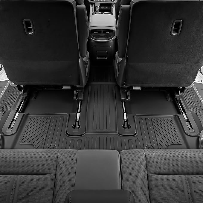 Auxko All Weather Floor Mats Cargo Mat with Backrest Mat for Hyundai Palisade Hybrid 2026 7&8 Seat All Season TPE Accessories Guard Odorless Anti-Slip Floor Liners Trunk Tray with Back Seat Protector