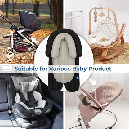 COOLBEBE Upgraded 2-in-1 Babybody Supports for Newborn Infant - Extra Soft Breathable Car Seat Insert Cushion Pad, Perfect for Carseat, Stroller, Swing, Bouncer, Black