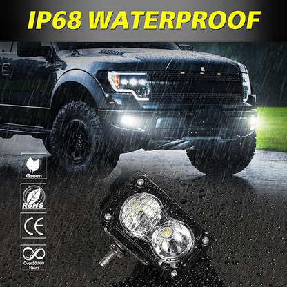 LED Pods, AKD Part 3 Inch CREE LED Off Road Driving Lights 40W Spot Flood Combo Small Ditch Light Fog Lights Pods 2 Packs for Truck Motorcycle SUV UTV ATV Dirt Bike Surron