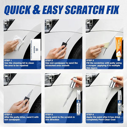 Polished Metal Metallic NH-737M Touch Up Paint Compatible with Honda, All in One Car Scratch Repair Kit with Primer Putty & Clear Coat, Complete Sanding Tools Set for Scratches Chips Nicks
