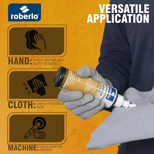Roberlo Robercar UF920 Ultra Fine Polish, Swirl Mark and Micro Scratch Remover, Hand Application Compatible, Hologram-Free - 250 ml (Microfiber Towel)