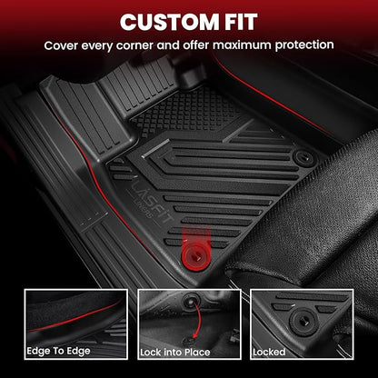 LASFIT Floor Mats&Trunk Mat for Toyota Venza 2021-2025 All Weather TPE Mats Custom Fit Floor Liner for Toyota Venza LE/XLE/Limited/Nightshade 1st and 2nd Row Full Set Car Mats and Cargo Liner, Black