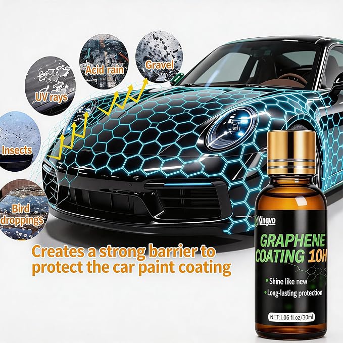 Ceramic Coating for Cars, Car Wax Polish Graphene Ceramic Wax Crystal Trim Coat for Car Detailing Auto Paint Scratch Resistant,30ML