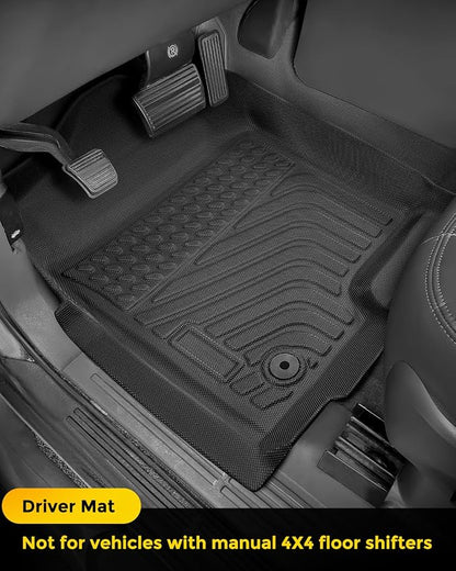 Car Floor Mats for Chevy Silverado: for Silverado/GMC Sierra 1999-2007 Crew Cab| for Suburban/Yukon XL 2000-2006| for Escalade/Avalanche 2002-2006 All Weather Truck Custom Accessories Front Rear Liner