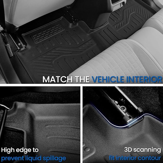 Floor Mats Set for 2023-2025 2026 2027 Honda HR-V, All Weather TPE Backrest Mat Trunk Mat Cargo Liner Door Sill Guards Accessories for HRV