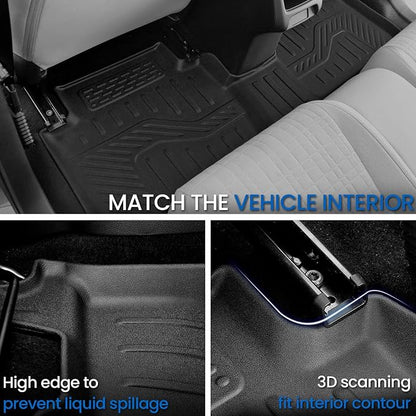 Floor Mats Set for 2023-2025 2026 2027 Honda HR-V, All Weather TPE Backrest Mat Trunk Mat Cargo Liner Door Sill Guards Accessories for HRV