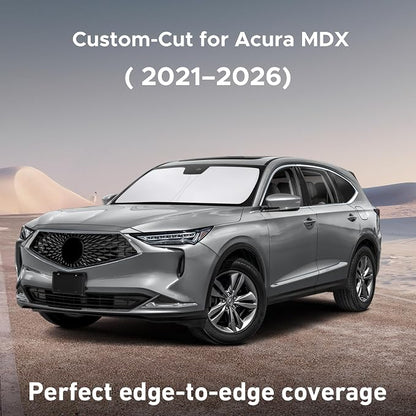 EcoNour Windshield Sunshade Compatible for Acura MDX 2021-2024 2025 2026, Sun Visor for Front Windshield & Window Sun Shade Cover, UV Heat Blocker & Protector, Car Accessories