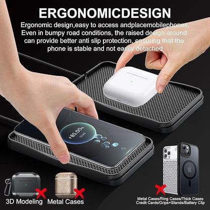 Wireless Car Charger, 15W Max Wireless Charger for Car, Non-Slip Charging Pad Compatible with iPhone 17/16/15/14/13/12, Samsung Galaxy S25-S9 (Type-C)