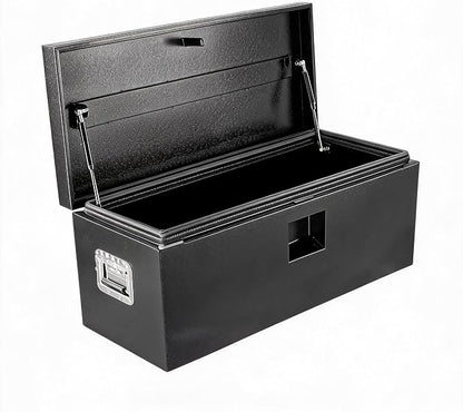 IDEALHOUSE Truck Bed Tool Box and Trailer Tongue Box - 30" Black Steel Storage Chest for Pickup Trucks, RVs, Trailers, Vans, 24"x 15"x 15"