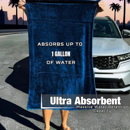 XL Car Drying Towel, 1300 GSM Professional Car Towel with Double Twisted Loop, Car Drying Towels Extra Large Super Absorbent, Microfiber Drying Towels for Cars, Trucks, SUVs - 40"x24", Navy