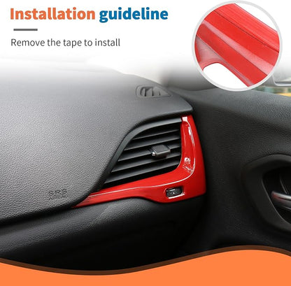JeCar 9pcs Set Red Interior Trim Kit for 2014-2018 Jeep Cherokee Interior Accessories